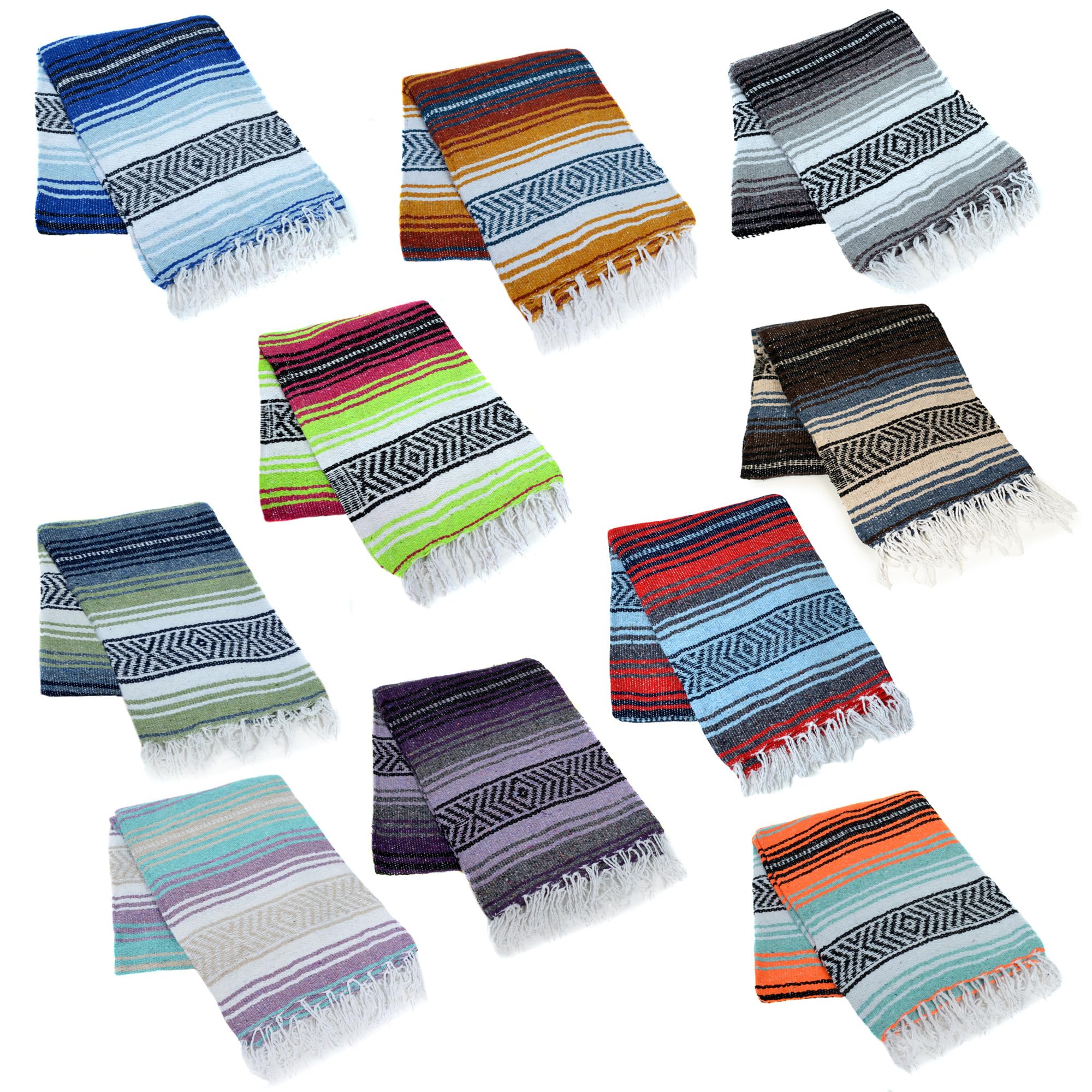 Amazon.com: La Montana Bulk Falsa Mexican Blanket, 10 Pack